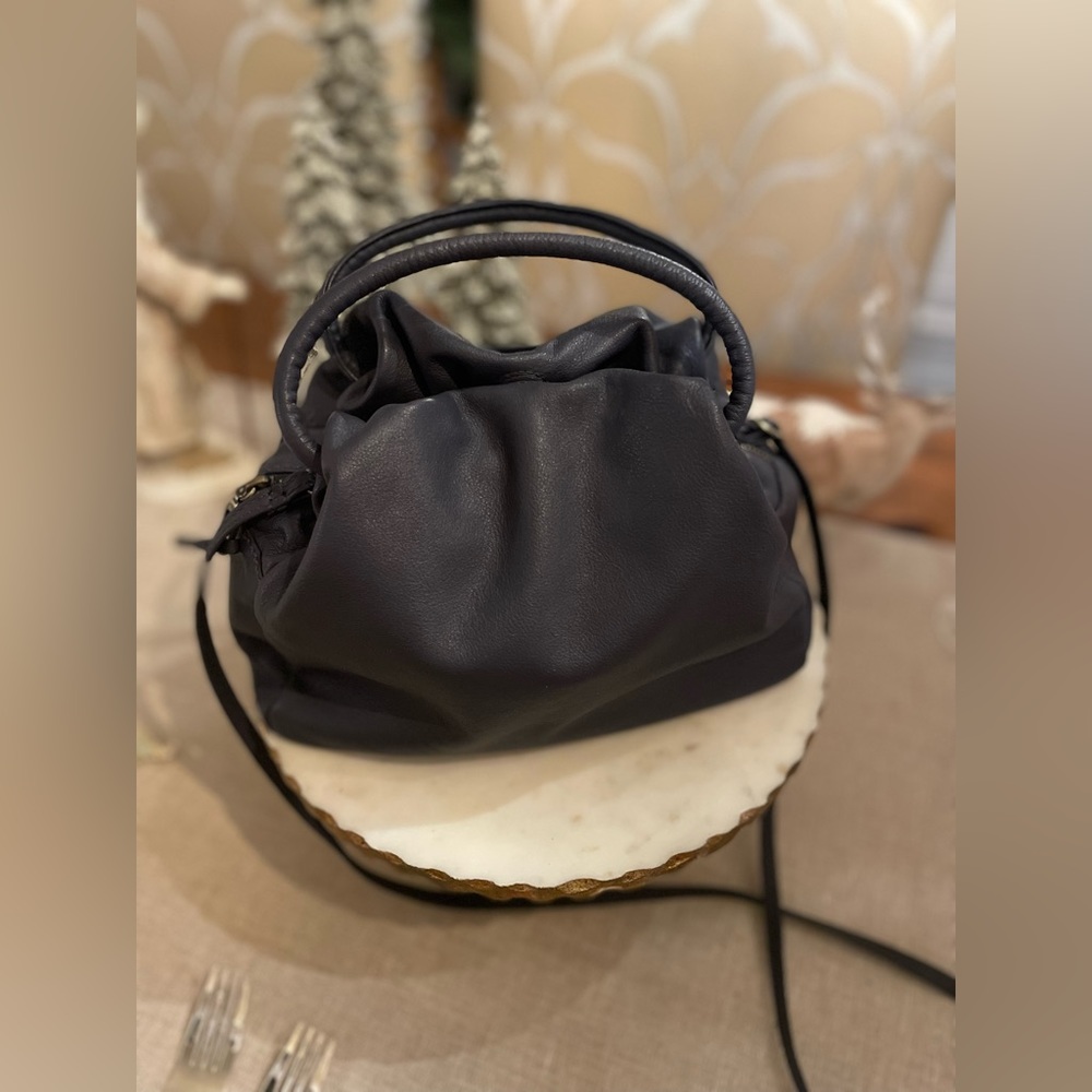 Navy HOBO Leather Purse